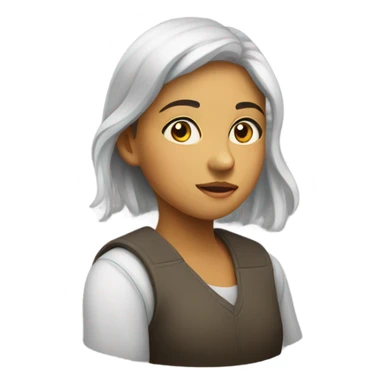 Girl looking to the side with her eyes  sticker