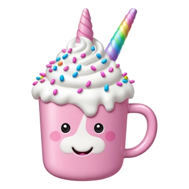 Make a pink unicorn hot cocoa sticker