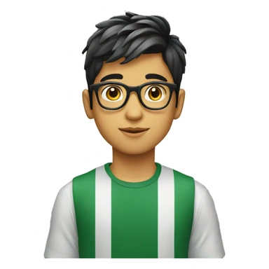 Young Pakistani glasses boy with cool haircut  sticker