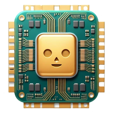glowing chip or microprocessor symbolizing artificial intelligence sticker