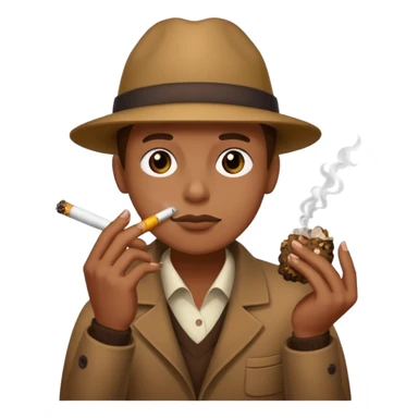 Poop smoking cigarette sticker