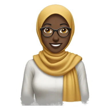 African smiling woman hijab shades  sticker