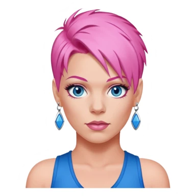 P!nk Singer with pink hair, blue eyes sticker