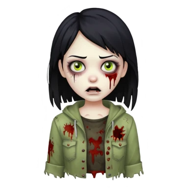 Girl zombie with black hair sticker