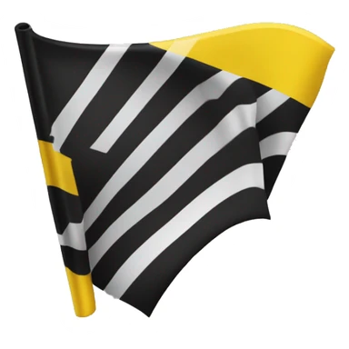 flag with yellow stripe on top, back stripe on bottom, diamond in the middle with upper triangle black and lower triangle yellow sticker