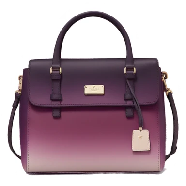 Realistic isolated dark plum to dark wine color ombre Kate Spade satchel purse.  sticker