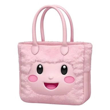 Aesthetic pink plush tote bag sticker