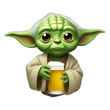 Yoda buvant une bière sticker
