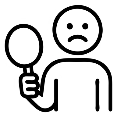 sad face, looking lonely, holding a table tennis racket, simple icon, minimalist style sticker