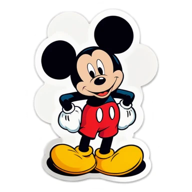 Mickey mouse with hearts sticker