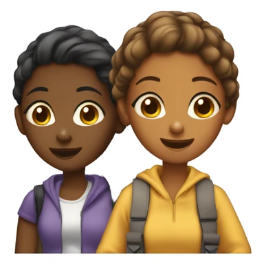 Two brown skin girls gossiping at school  sticker
