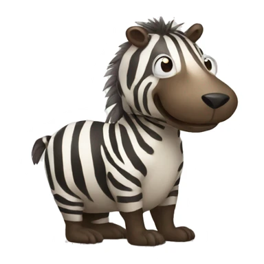 funny zebra as beaver sticker
