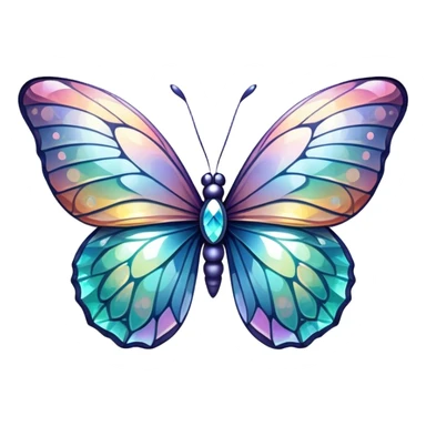 Shiny sparkly glass crystal butterfly sticker
