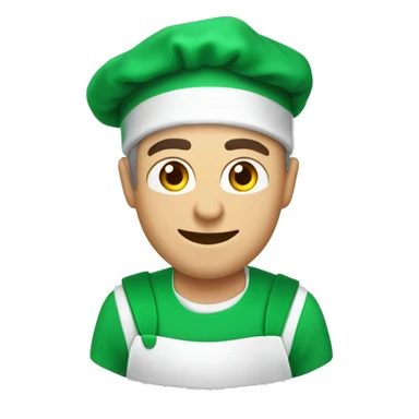 Un gorro de cocinero blancosibre do do verde encima de unas letras que pone acha sticker
