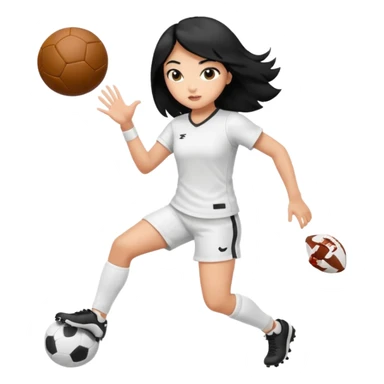 girl tha plays football black hair white sticker