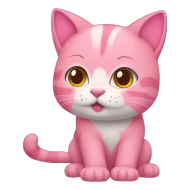 pink cat anime sticker