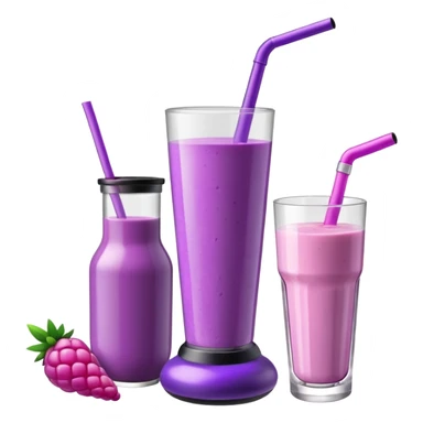 Purple bong next to a protein smoothie sticker