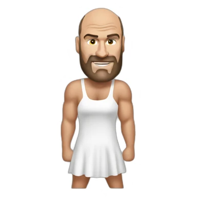 Tyson fury wearing a dress sticker