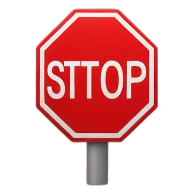 Red stop sign caution symbol sticker