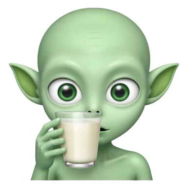 Alien drinking milk  sticker