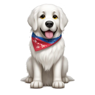 Great Pyrenees dog with bandanna  sticker