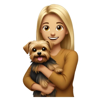 girl with Yorkshire terrier sticker