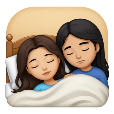 Caramel brown Guy with long black hair sleeping with brown hair Filipina sticker
