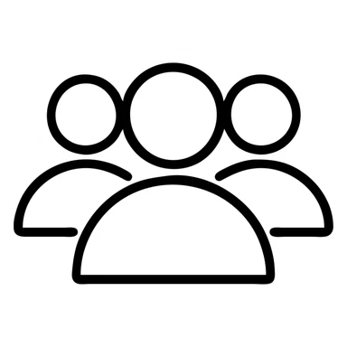 group of people, simple icon, minimal, monochrome, outline style sticker