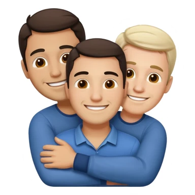 1 Hispanic and 2 white gay guys as a throuple sticker