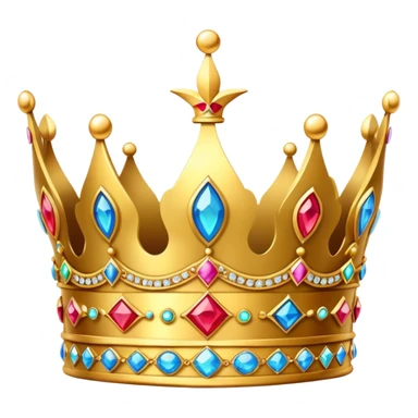 golden royal crown with jewels sticker