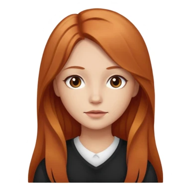 girlfriend with long middle part dark strawberry blonde hair with brown eyes sticker