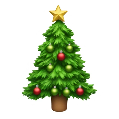 A Christmas tree with green ornaments sticker