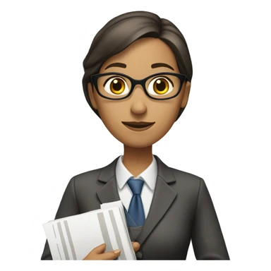 the accountant is a woman with documents sticker