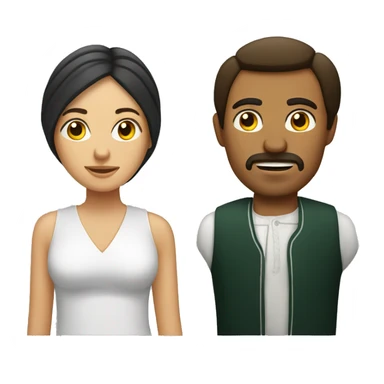 a white mexican woman with a dar mexican man sticker