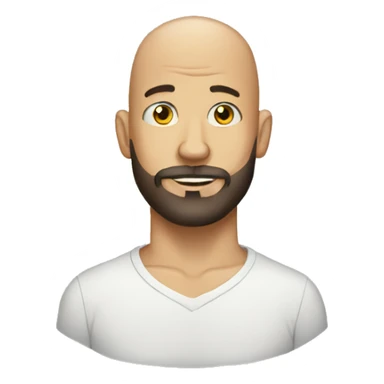 Bald man with tattoos and beard  sticker