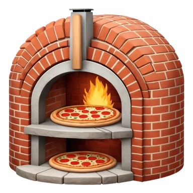 round brick oven for pizza three quarters view sticker