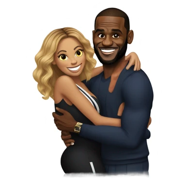 beyonce hugging lebron james sticker
