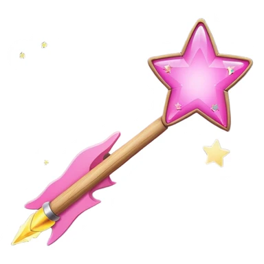 wand with pink heart shooting star effect sticker