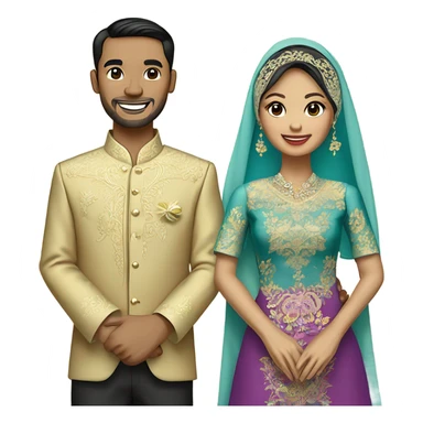malay wedding couple sticker