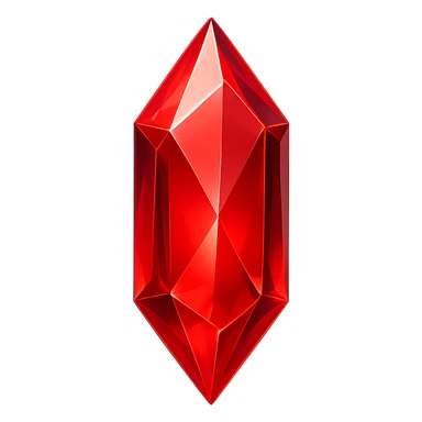 Edit the image to make the crystal shard red. Keep the original style and transparent background. sticker