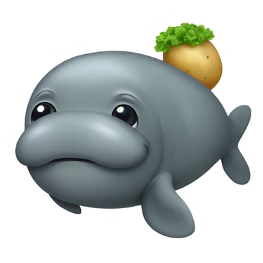 manatee with a potato  sticker
