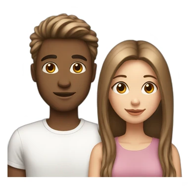 White brown hair girl with boyfriend sticker