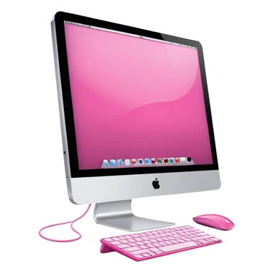 ultra realistic pink imac sticker