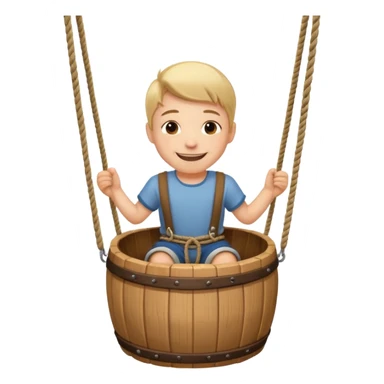 Boy in a barrel swing sticker