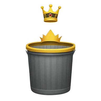 trash can with a crown on top sticker