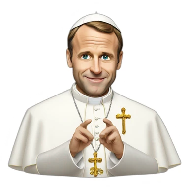 Macron as pope sticker