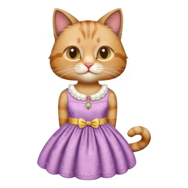 Cat wearing a dress sticker