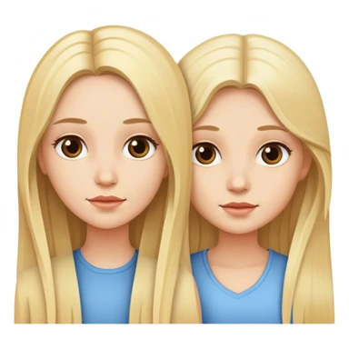 Two sister with Long blond haur sticker