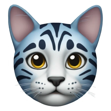 cat with bleu tiger pattern sticker