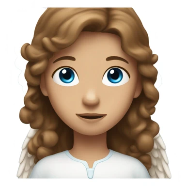 Angel with long brown hair and blue eyes  sticker